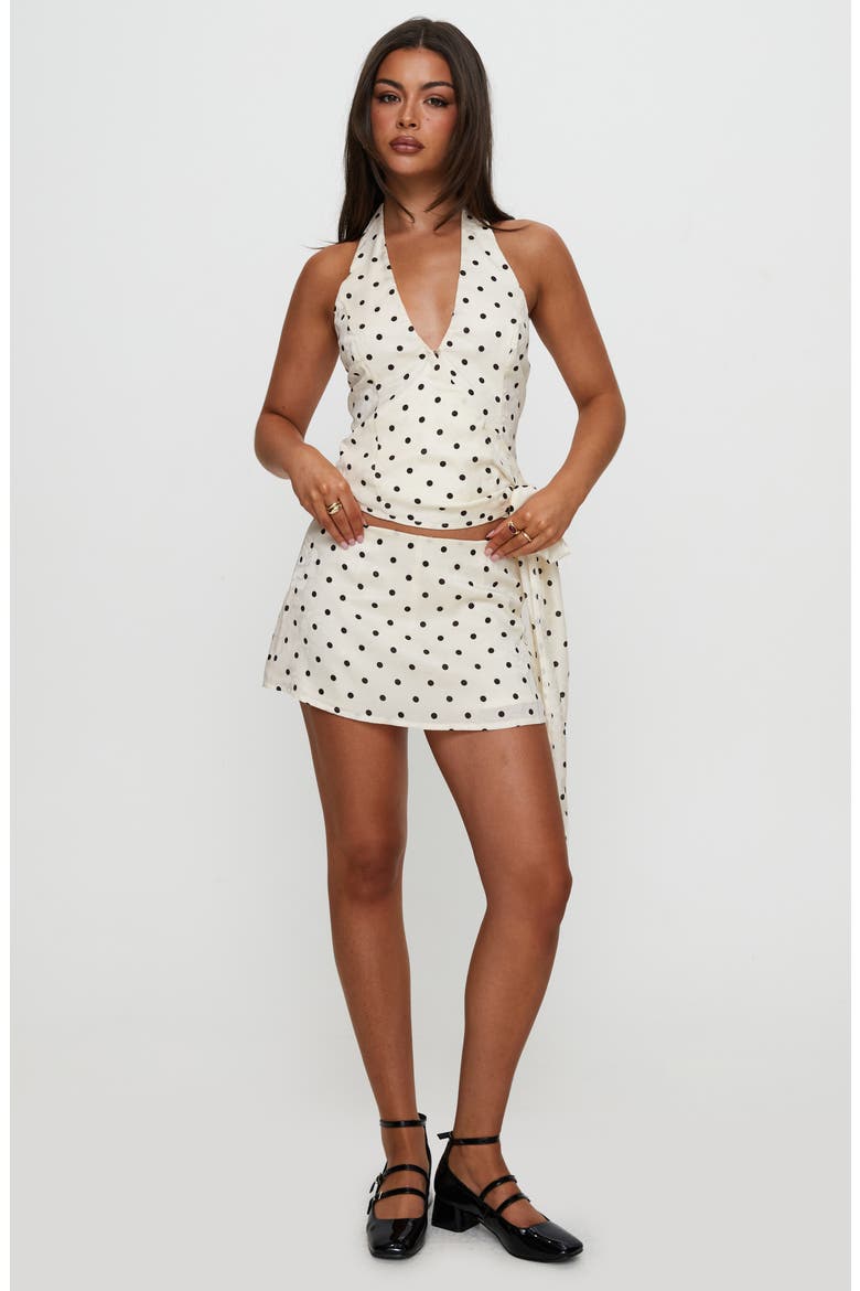 Beffanie Polka Dot Halter Top & Skort Set, Alternate, color, POLKA DOT
