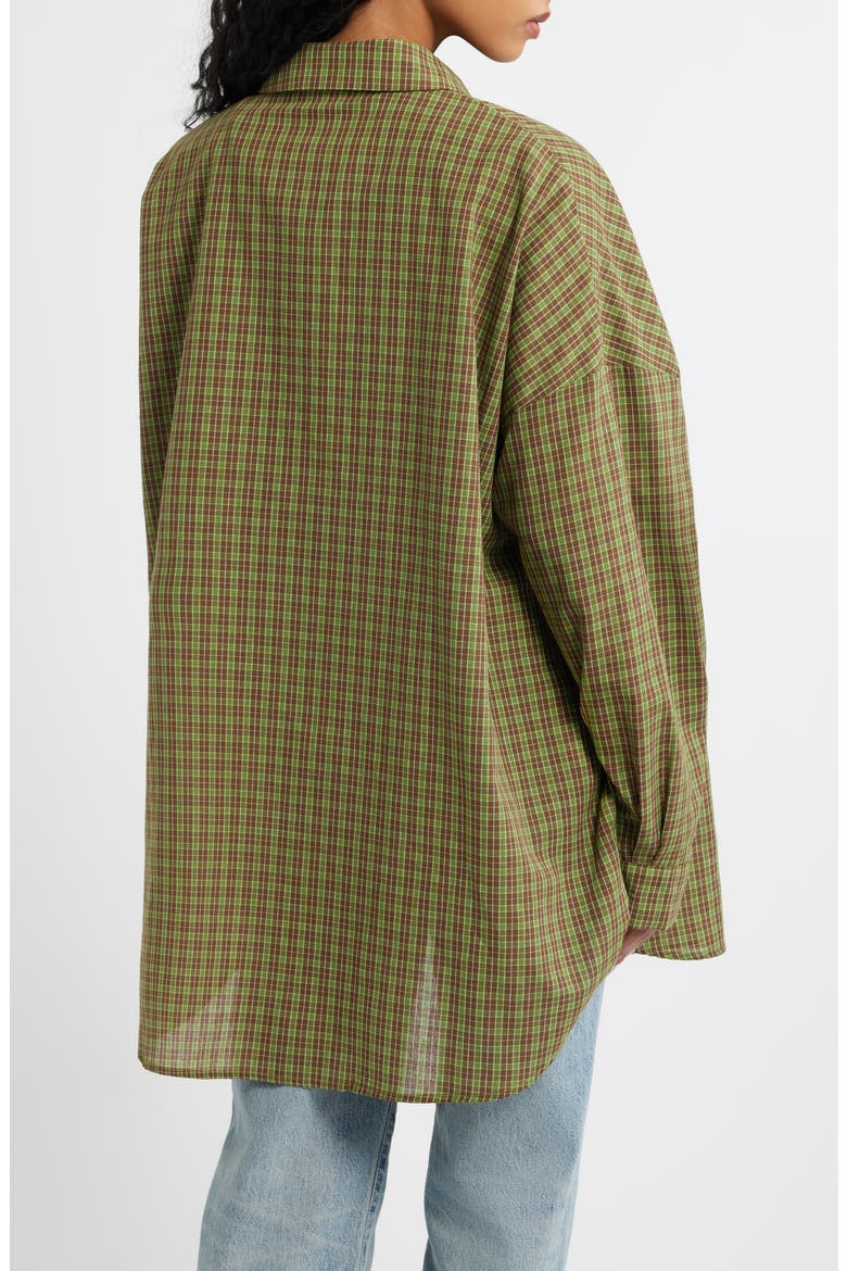 Soul Searching Cotton Button-Up Shirt, Alternate, color, GREEN PLAID