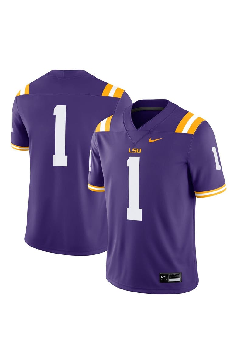 Nike Men's Nike #1 Purple LSU Tigers Game Jersey, Alternate, color, Purple
