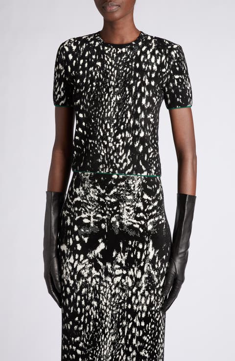Lynx Jacquard Short Sleeve Sweater