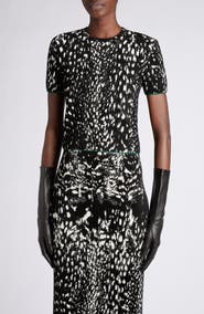 TOM FORD Lynx Jacquard Short Sleeve Sweater