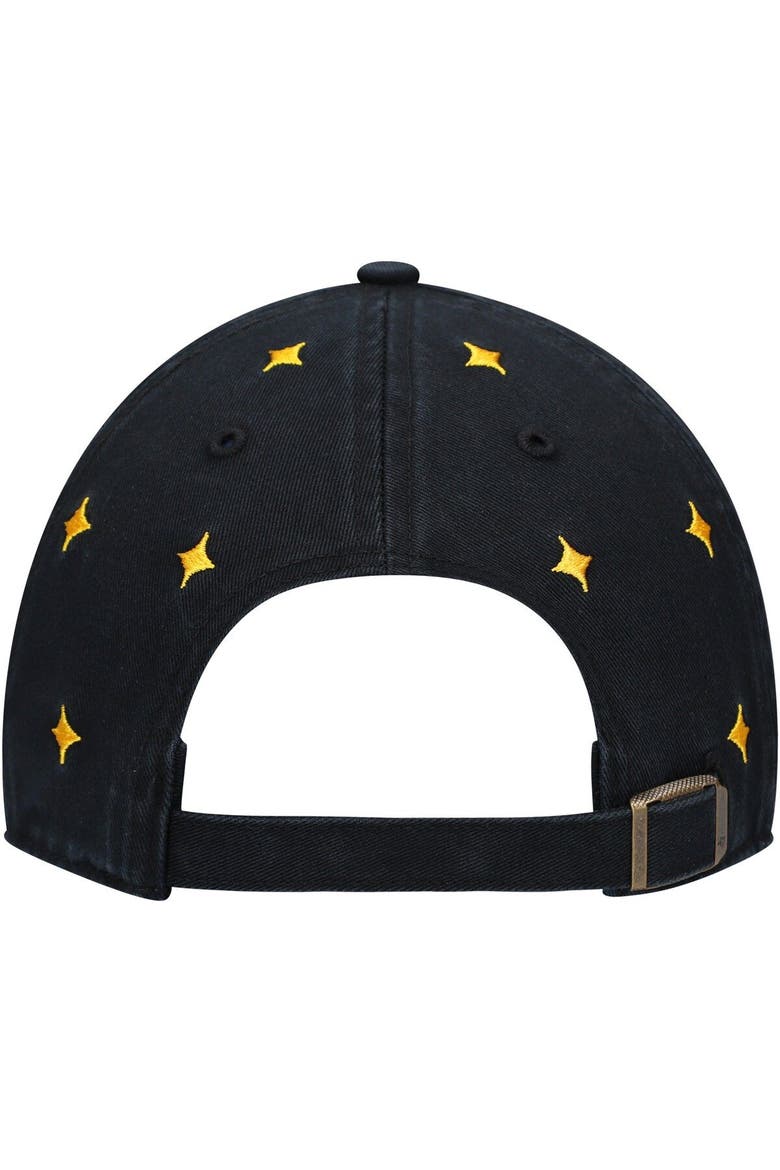 Women's '47 Black/Gold Pittsburgh Steelers Confetti Clean Up Adjustable Hat, Alternate, color, Black