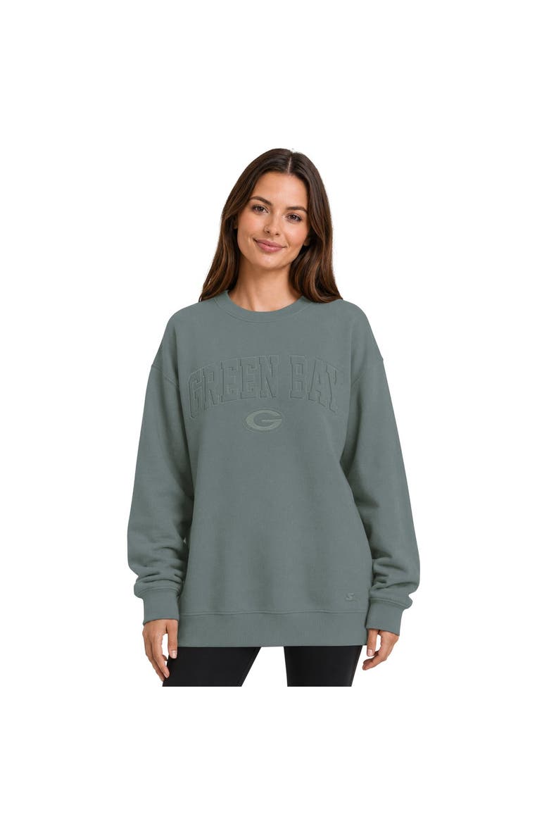 Women's Starter  Green Green Bay Packers Athleisure Oversized Fleece Sweatshirt, Main, color, Green