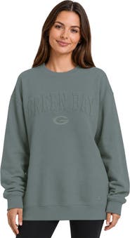 STARTER Women's Starter Green Green Bay Packers Athleisure Oversized Fleece Sweatshirt
