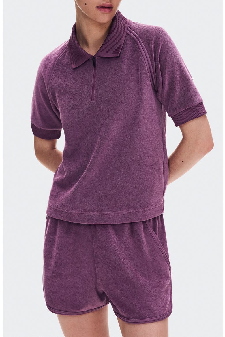 Courtside Cotton Blend Terry Polo, Main, color, CASSIS