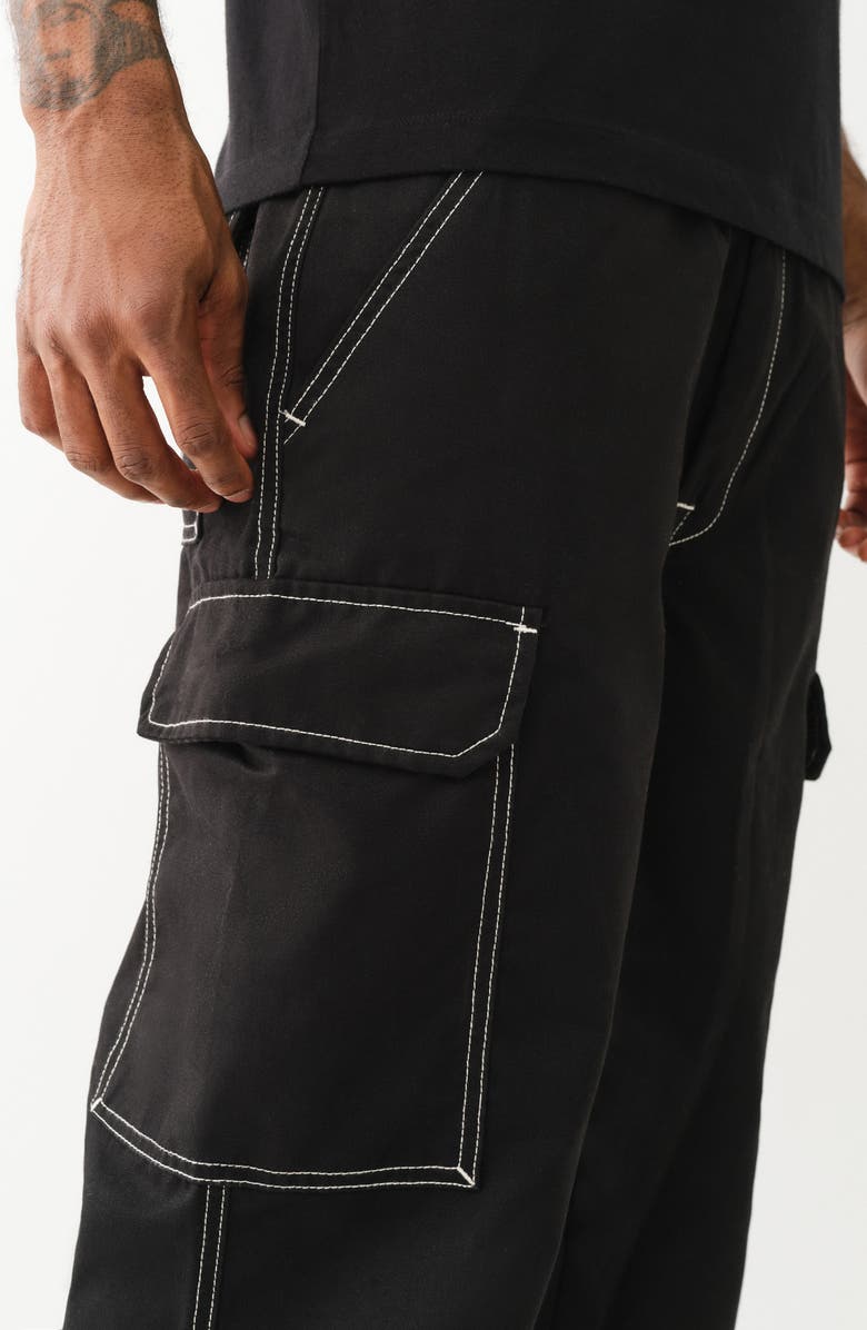 True Religion Cargo Pants, Alternate, color, Jet Black