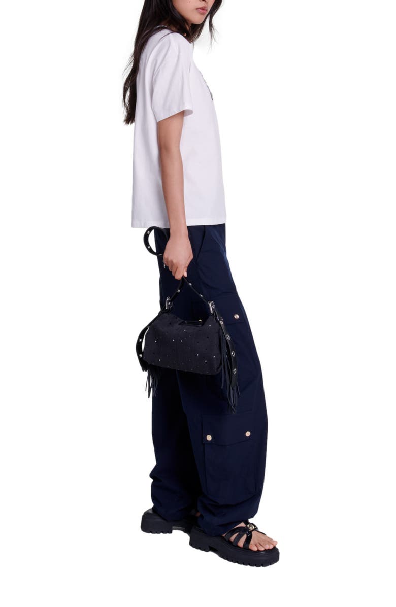 maje Paris rhinestone T-shirt, Alternate, color, 