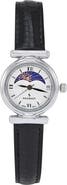 Peugeot Petite Sun Moon Glossy Leather Watch- 25MM