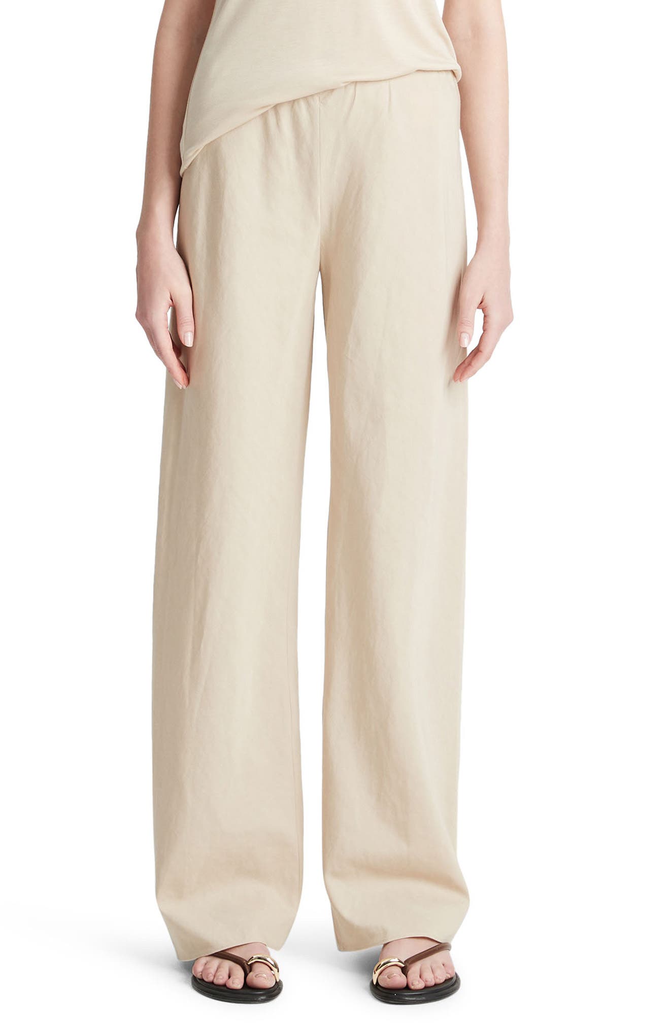 Vince Cotton Blend Wide Leg Pants