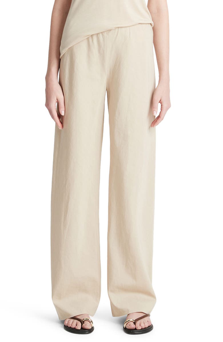 Vince Cotton Blend Wide Leg Pants, Main, color, White Oak