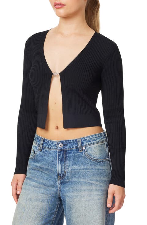 Hardware Ribbed Cardigan