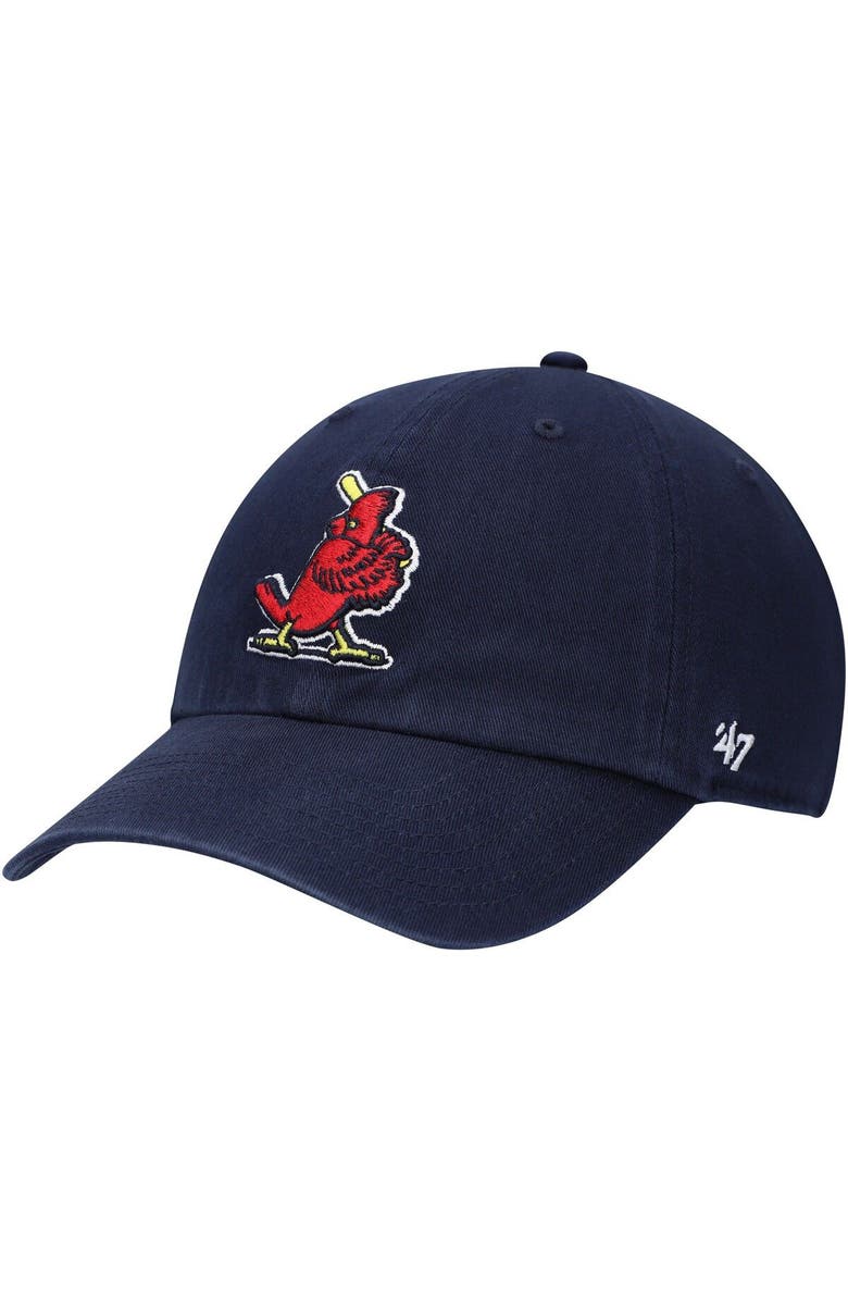 '47 Men's '47 Navy St. Louis Cardinals Logo Cooperstown Collection Clean Up Adjustable Hat, Main, color, Navy