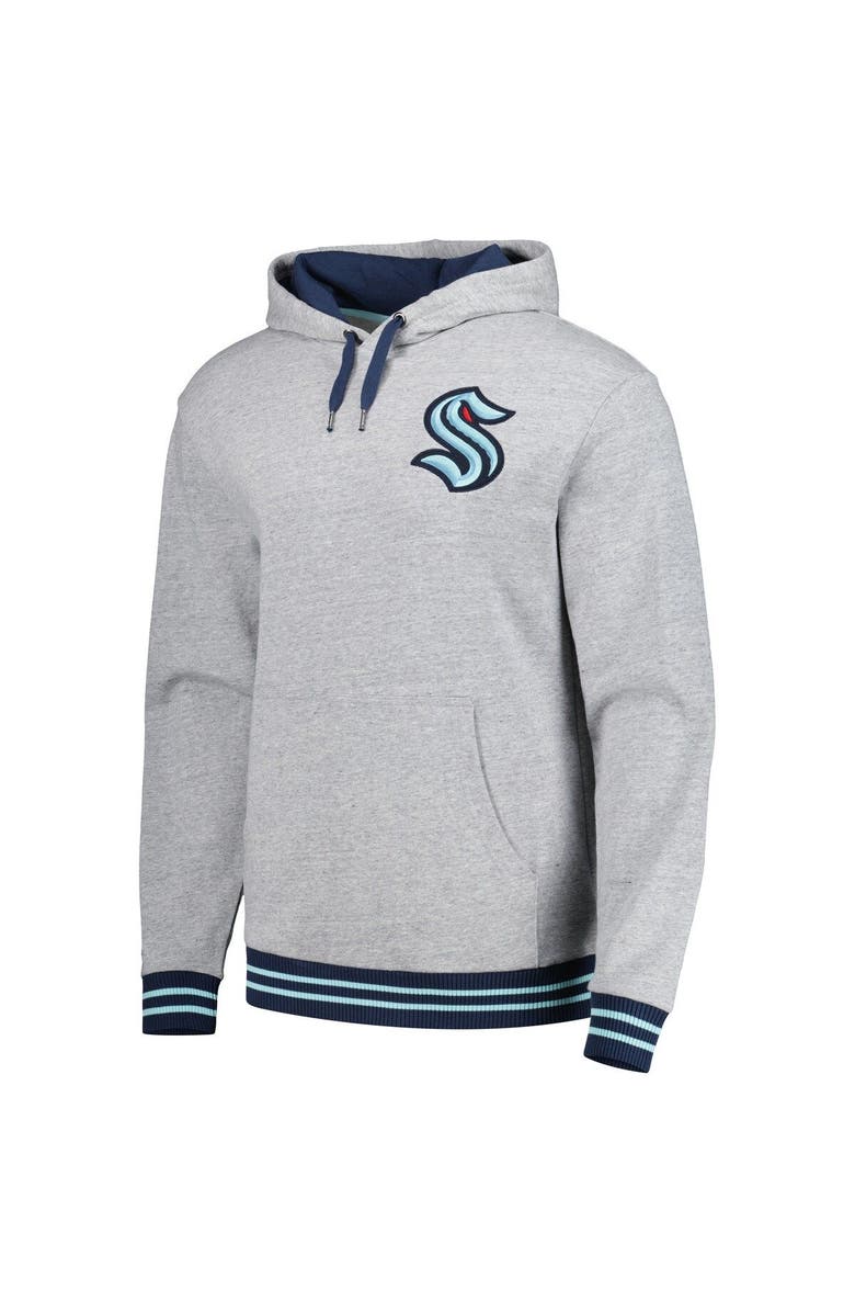 Mitchell & Ness Men's Mitchell & Ness  Heather Gray Seattle Kraken Classic French Terry Pullover Hoodie, Alternate, color, Heather Gray