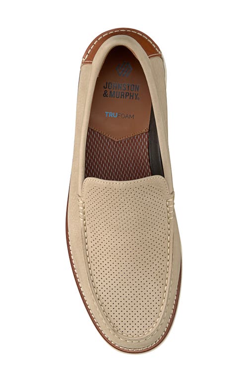 Johnston & Murphy Men's Upton Perforated Venetian Loafer In Taupe Nubuck