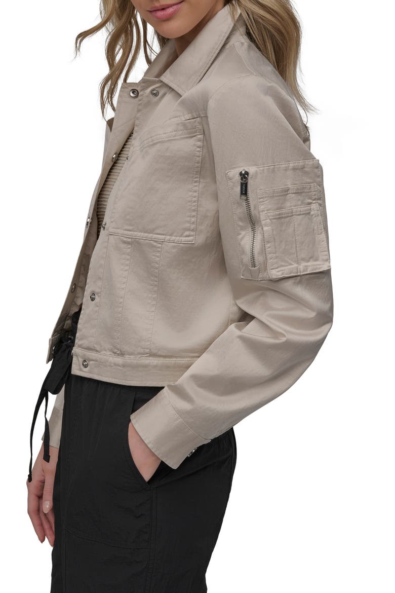 Crop Sateen Jacket, Alternate, color, LIGHT CITY KHAKI