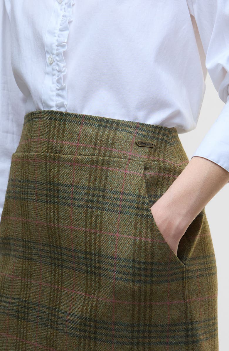 Barbour Bamburgh Plaid Wool Miniskirt, Alternate, color, Arabesque/ Brown