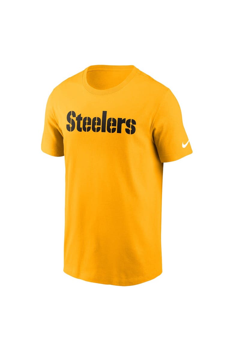 Men's Nike Gold Pittsburgh Steelers Primetime Wordmark Essential T-Shirt, Alternate, color, Gold