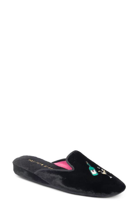 Champagne Embroidered Slipper (Women)