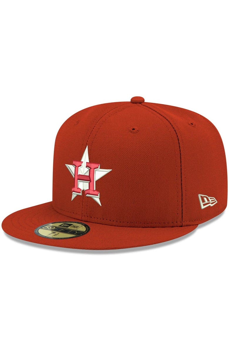 New Era Men's New Era Red Houston Astros White Logo 59FIFTY Fitted Hat, Alternate, color,