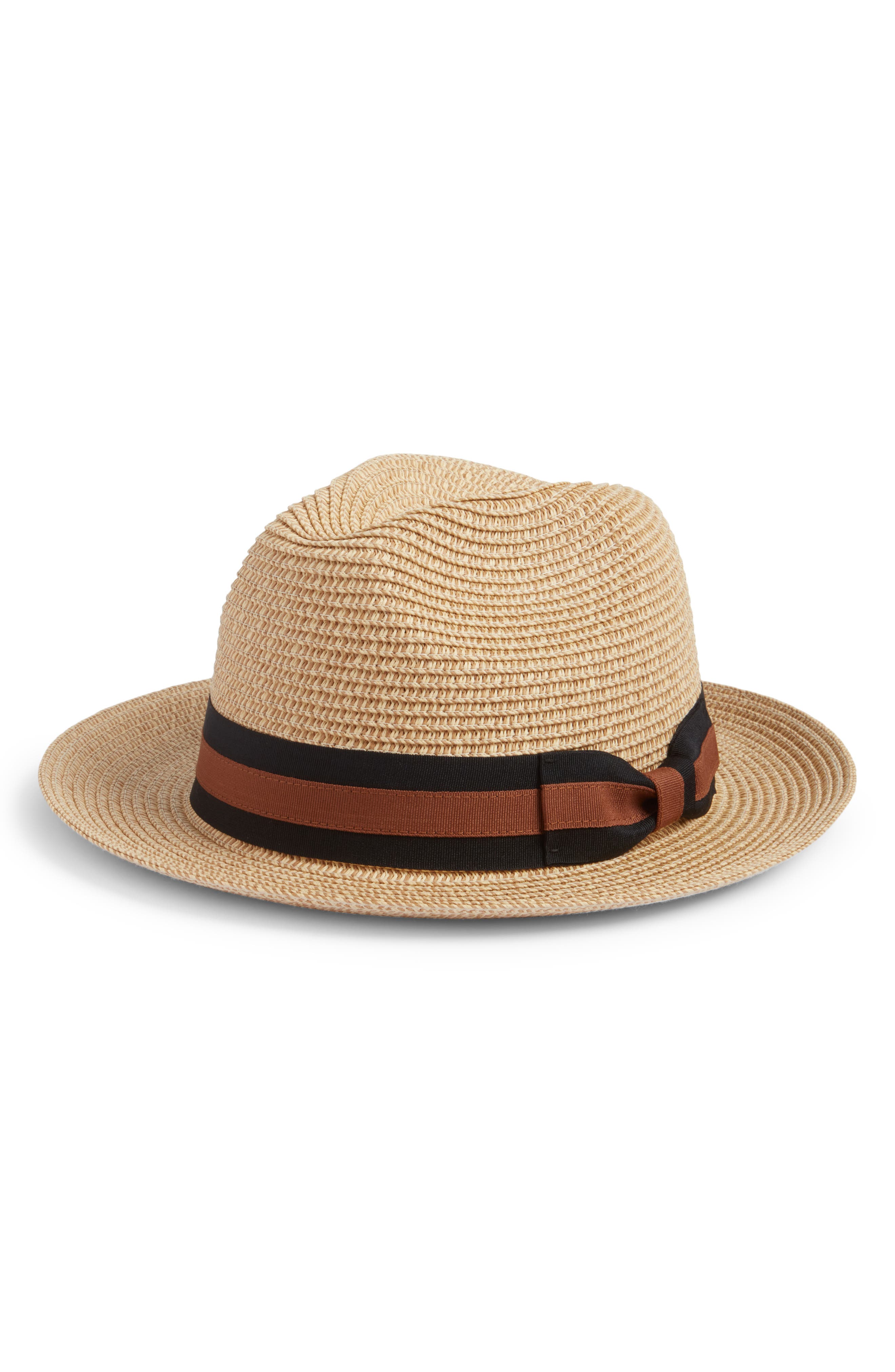 Nordstrom Classic Stripe Straw Fedora Hat (Men) | Nordstromrack