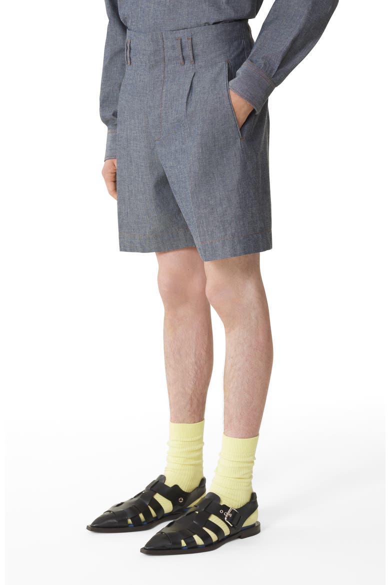 Chambray Shorts, Alternate, color, Navy Blue