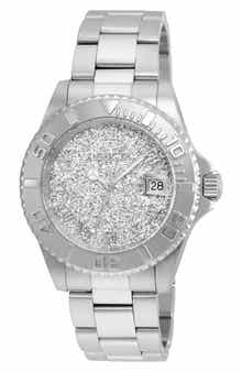 Angel Crystal Dial Bracelet Watch, 40mm