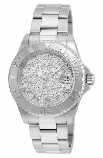 Angel Crystal Dial Bracelet Watch, 40mm