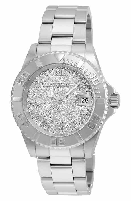 Angel Crystal Dial Bracelet Watch, 40mm