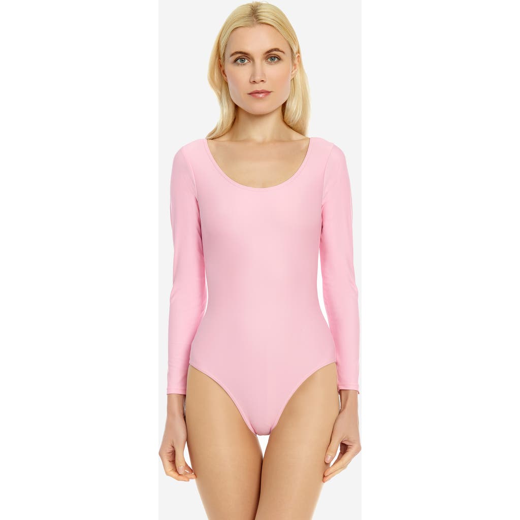 Leveret Womens Long Sleeve Leotard In Pink
