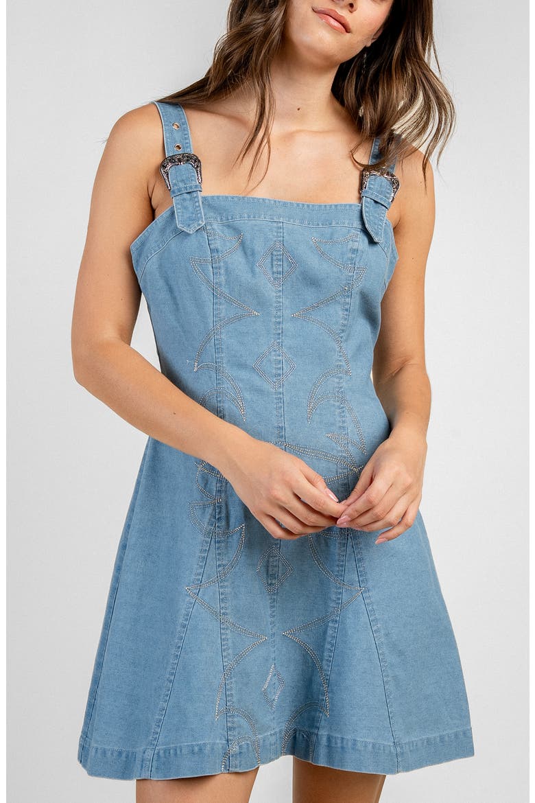 Short Denim Dress, Alternate, color, LIGHT DENIM