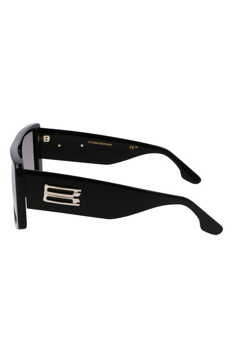 Victoria Beckham VB Monogram 51mm Rectangular Sunglasses, Alternate, color, Black
