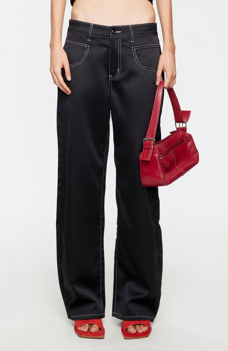 LIONESS Serenity Straight Leg Pants, Main, color, Noir