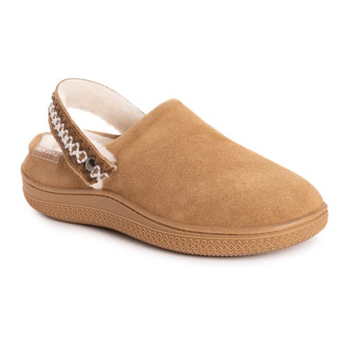 Muk Luks Quianna Luna Genuine Suede Clog Slipper In Brown