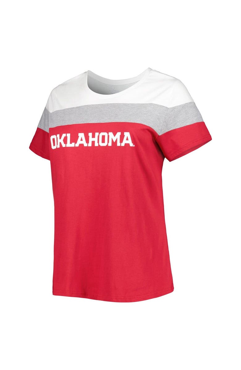 PROFILE Women's Crimson Oklahoma Sooners Plus Size Split Body T-Shirt, Alternate, color, 