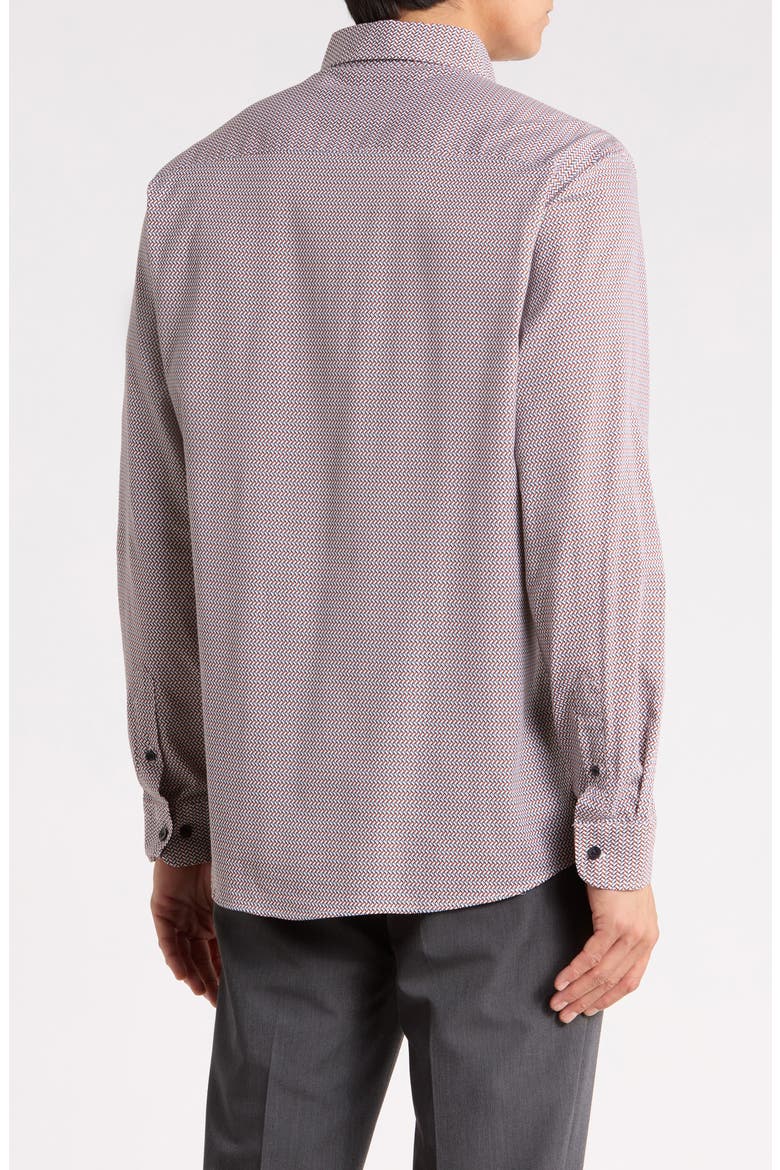 Printed Micro Weave Performance Shirt, Alternate, color, MED ORG