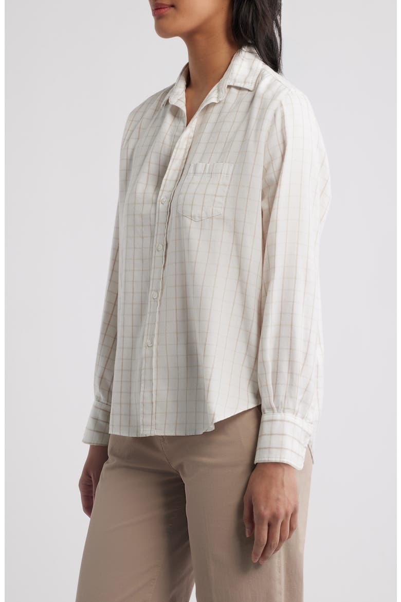 Eileen Relaxed Button-Up Shirt, Alternate, color, CREAM CAMEL CHECK