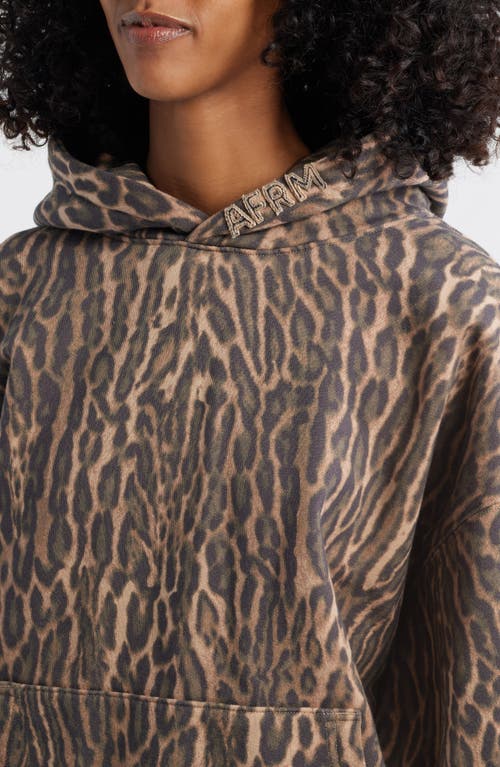 Afrm Blake Cotton Hoodie In Animal Print