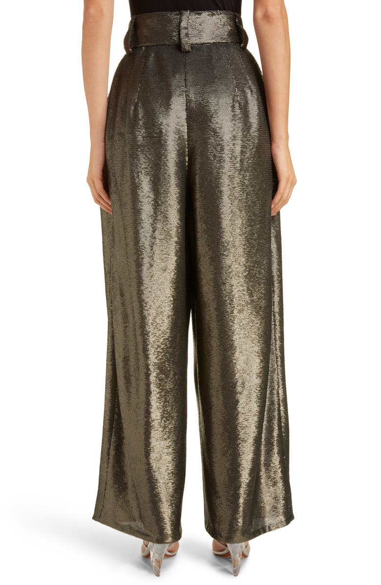 Marc Jacobs High Waist Wide Leg Sequin Pants, Alternate, color, 