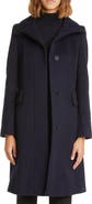 Akris punto Stand Collar Wool Blend Fleece Coat