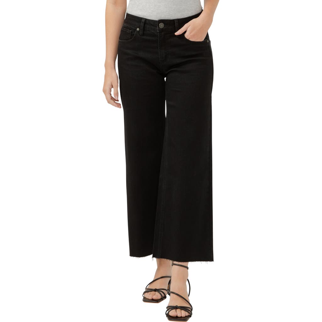 SILVER JEANS CO. SILVER JEANS CO. SUKI CURVY RAW HEM MID RISE ANKLE WIDE LEG JEANS