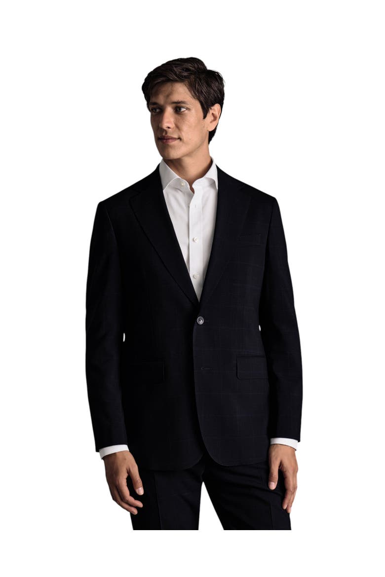 Windowpane Slim Fit Jacket, Main, color, Navy