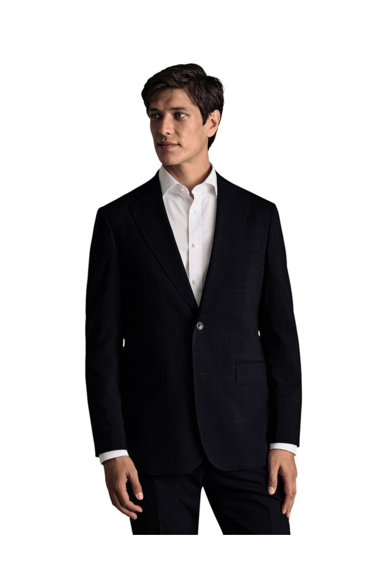 Charles Tyrwhitt Windowpane Slim Fit Jacket, Main, color, Navy