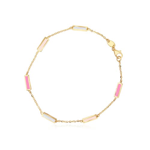 The Lovery Fine Jewelry Pink Mixed Bar Chain Bracelet