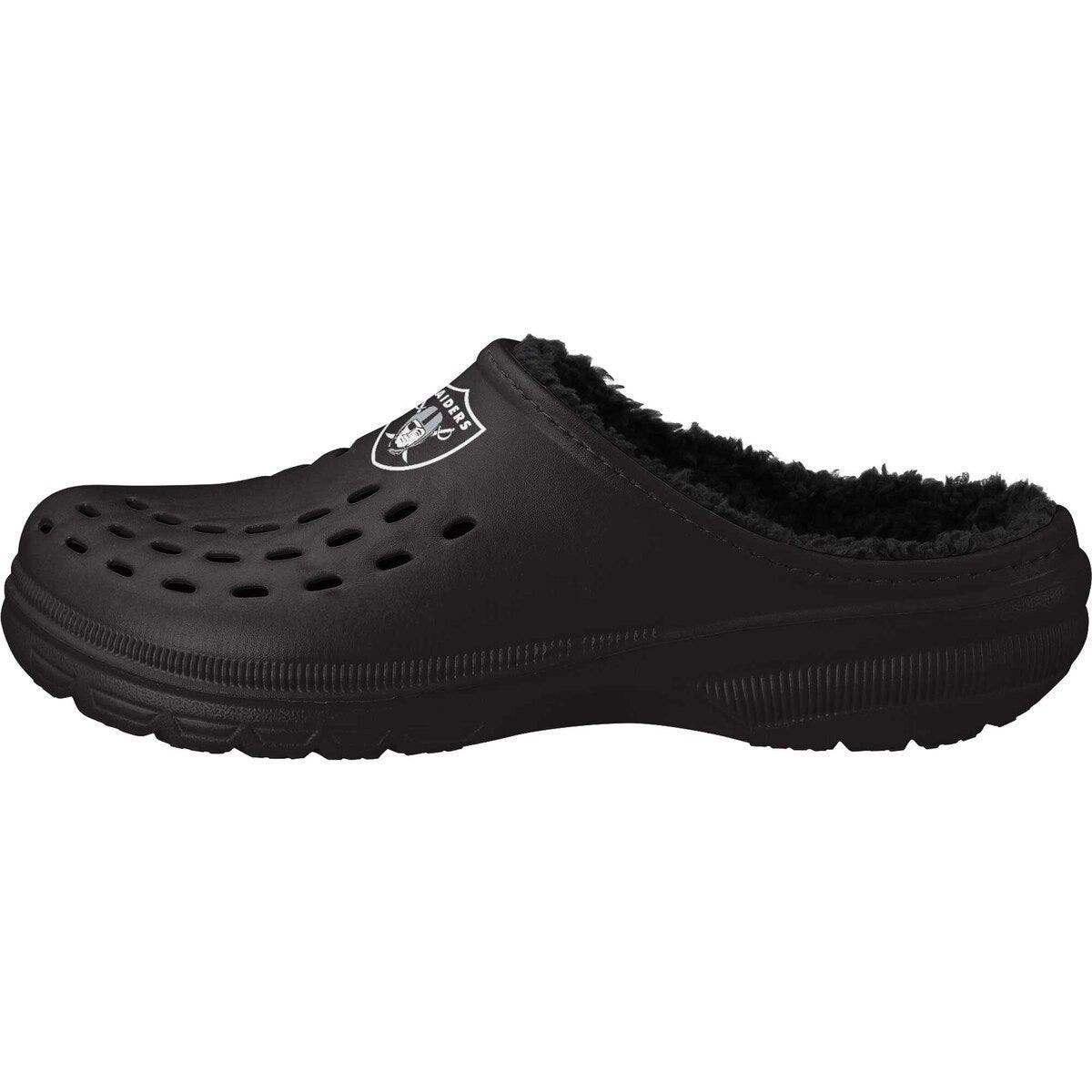 FOCO Men's FOCO Las Vegas Raiders Big Logo Sherpa-Lined Clog Slippers, Alternate, color, 