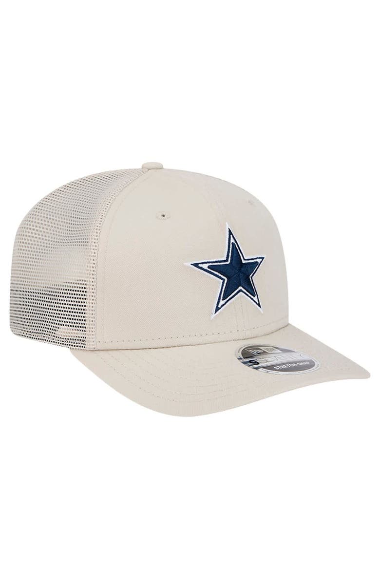 New Era Men's New Era Stone Dallas Cowboys Canvas Trucker 9SEVENTY Stretch-Snap Hat, Alternate, color,