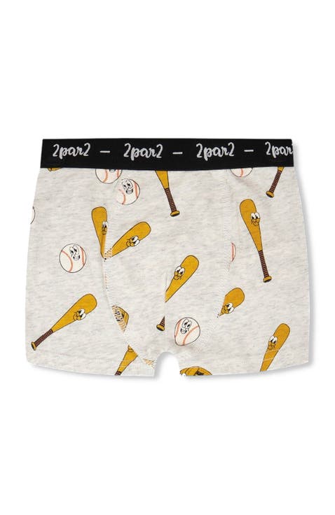 Organic Cotton Baseball Elastic Waist Boxer (Toddler, Little Kid & Big Kid)