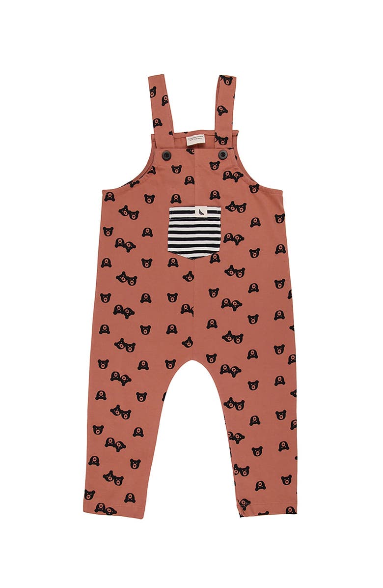 Turtledove London Kids Organic Cotton Bear Print Jumpsuit, Main, color, Red