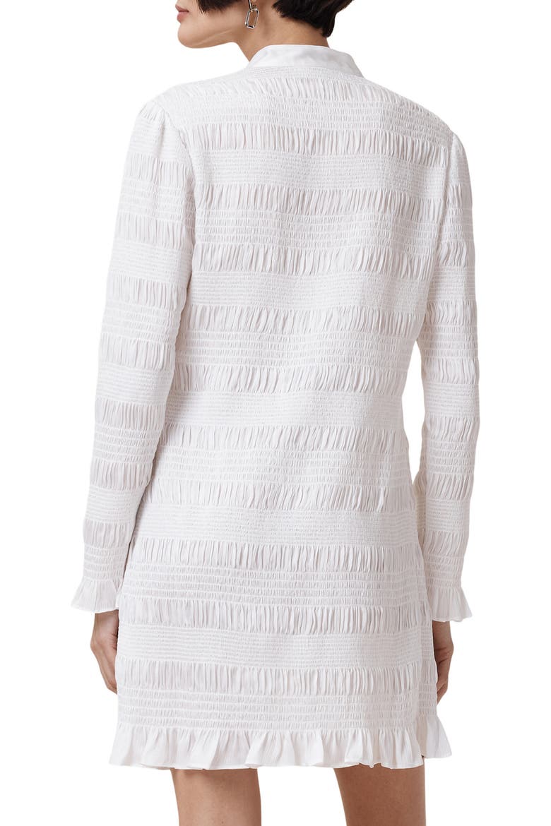 Meg Long Sleeve Ruffle Minidress, Alternate, color, WHITE