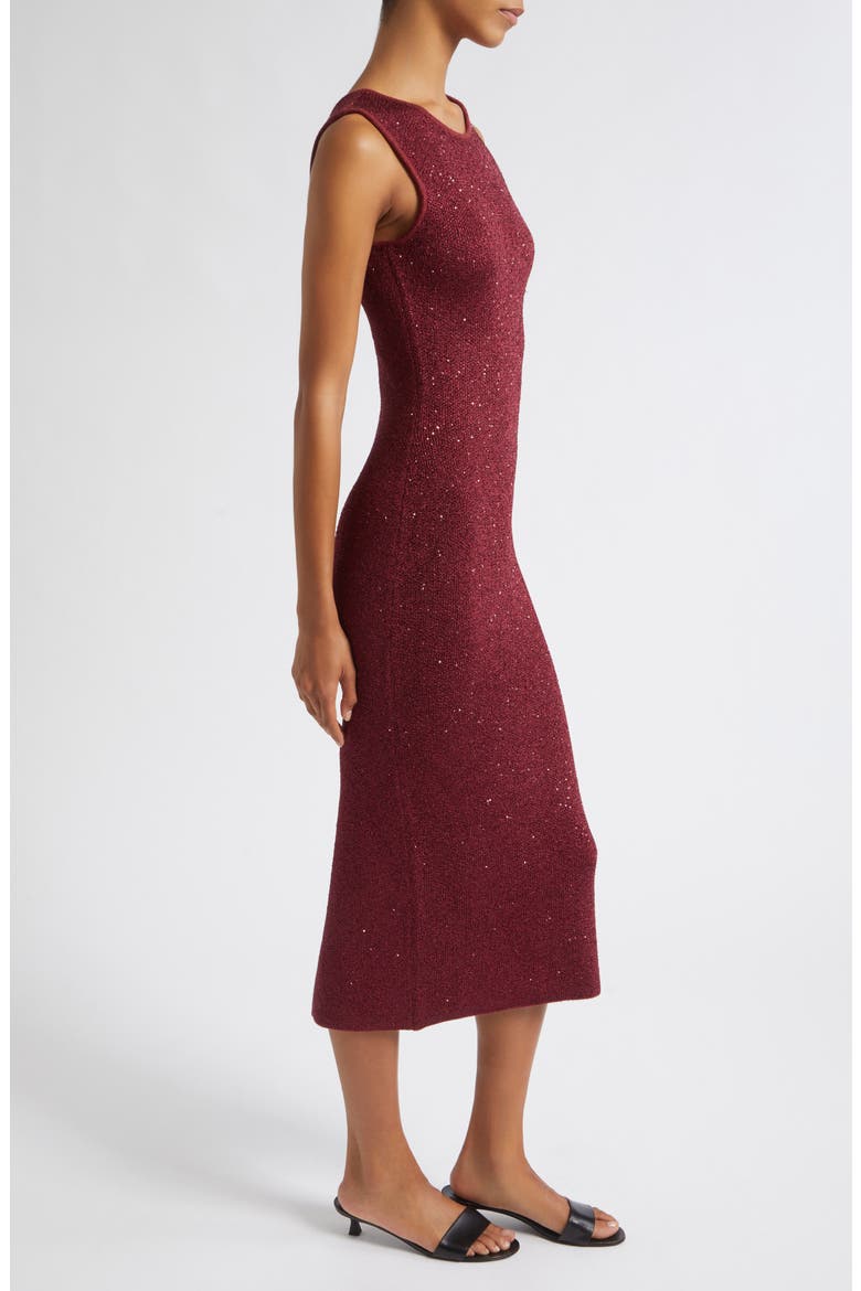 Cleo Sequin Midi Dress, Alternate, color, OXBLOOD