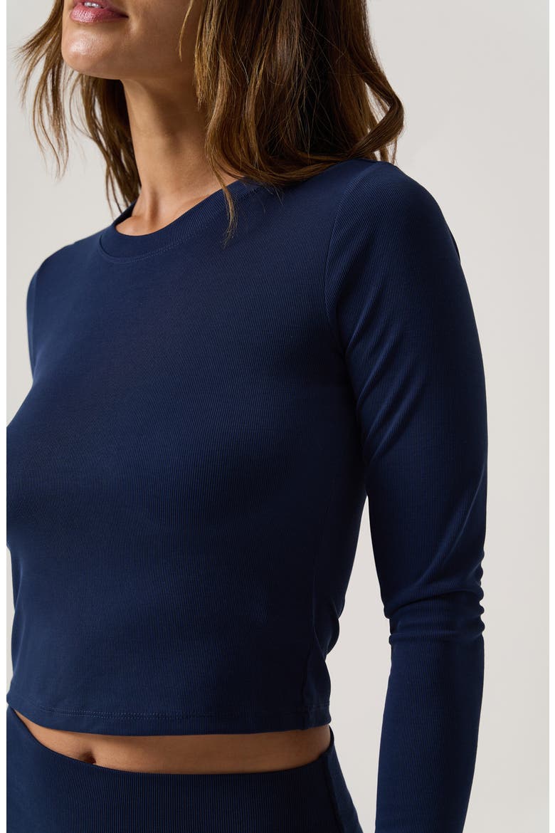 Ellison Cotton Long Sleeve Top, Alternate, color, INDIGO